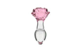 Pillow Talk Rosy Luxurious Glass Anal Plug With Clear Gem Butt Plugs